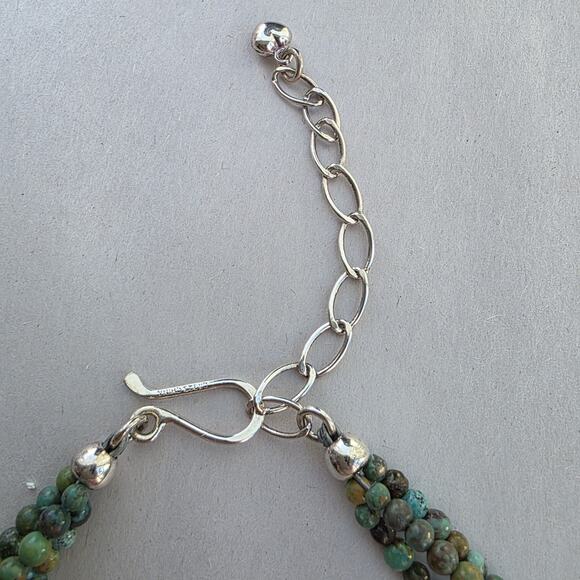 Jay King Multi Strand Necklace 18" African Turquoise New Blue Tan Western - Picture 6 of 7